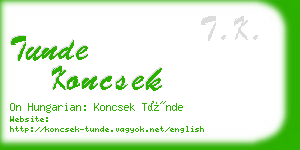 tunde koncsek business card